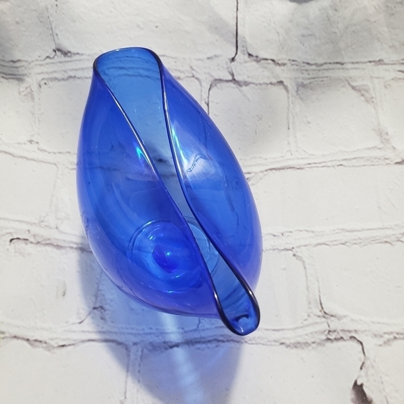 Cobalt Blue Envelope Glass Decorative Bowl Dish Small Hand Blown MCM - Picture 3 of 11